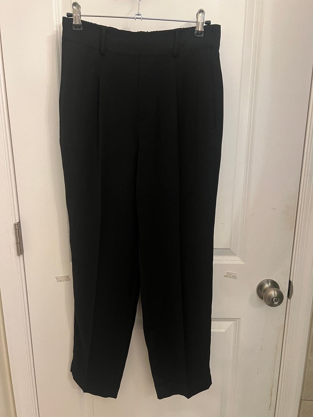 NIC+ZOE pull-on Stright Leg High Rise trousers Sz 6 Black Office chic corporate